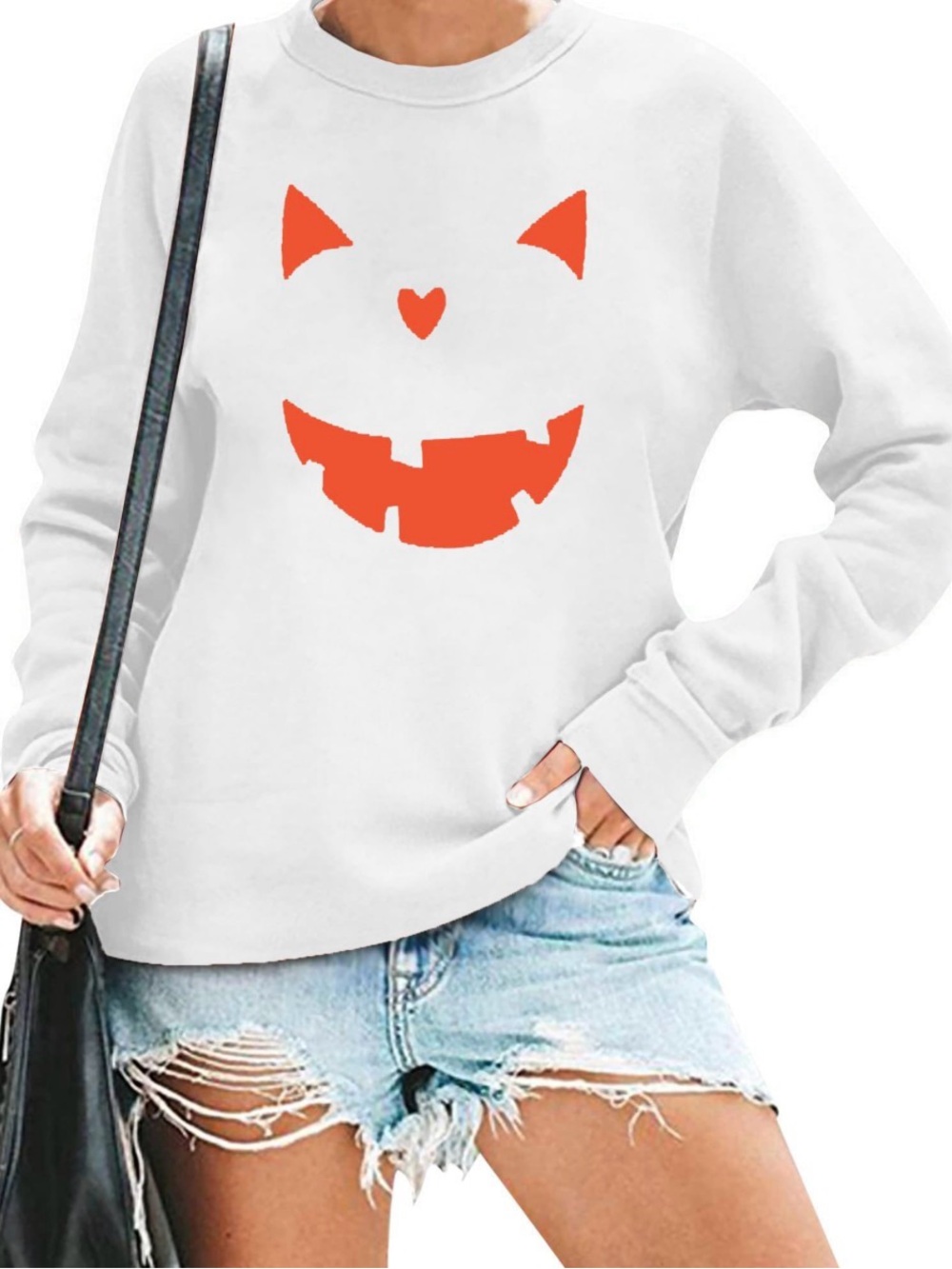 Lotucy Halloween Pumpkin Face Sweatshirt